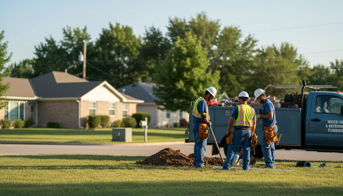 Residential water line and bathroom plumbing service in Clayton, MO